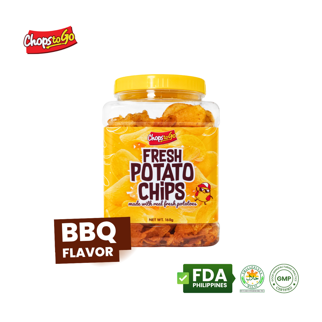 Chops to Go Hand-Crafted Potato Chips BBQ Flavor Jar 140g