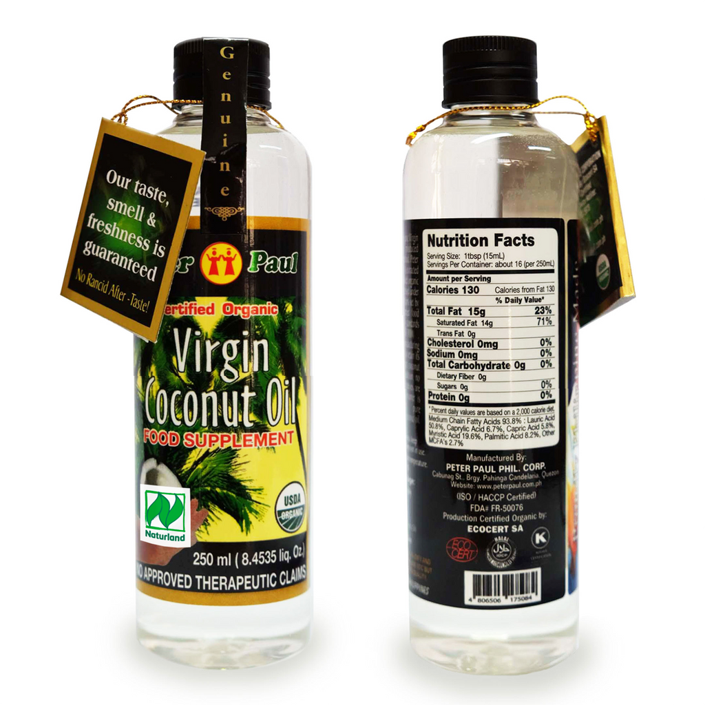 Peter Paul's Organic Virgin Coconut Oil 250ml